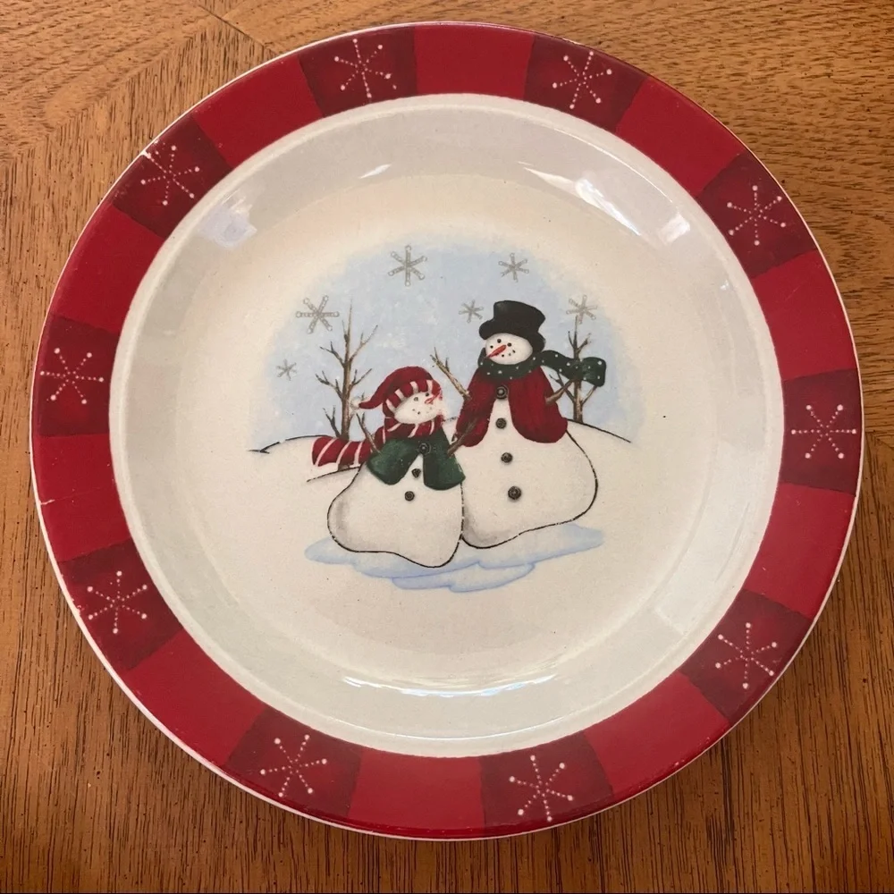 Vintage set of 4 four royal seasons snowman appetizer plates discontinued